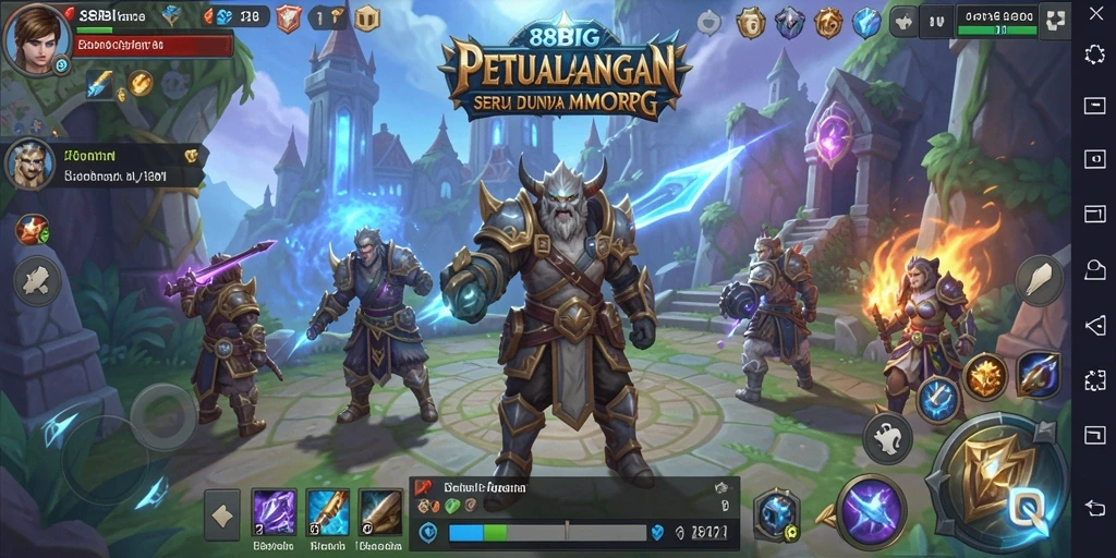 Tangkapan layar utama 88BIG menampilkan pertarungan epik dalam dunia MMORPG.