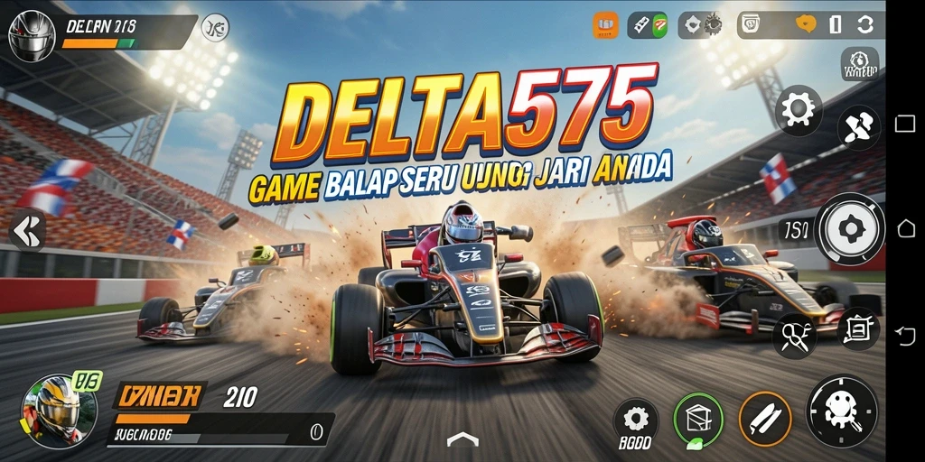Tampilan gameplay menegangkan dalam balapan kecepatan tinggi.
