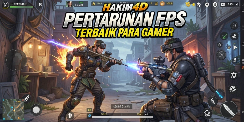 Tangkapan layar HAKIM4D menunjukkan aksi tembak-menembak yang mendebarkan di medan perang.