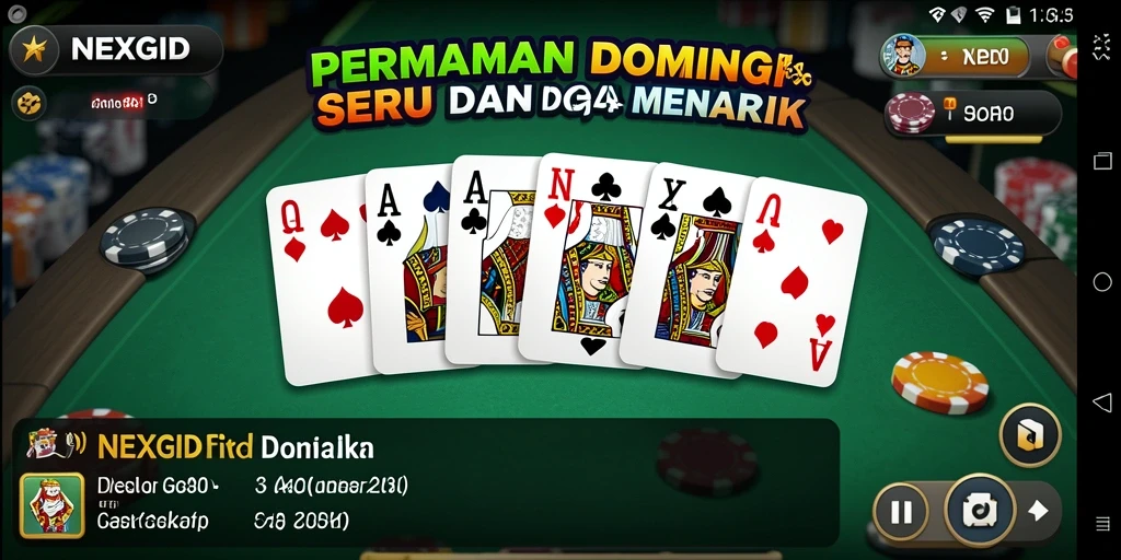 Screenshot NEXGID menampilkan gameplay seru permainan domino.