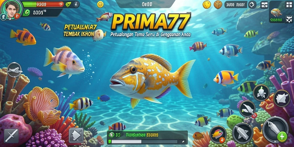 Gameplay seru PRIMA77 saat menangkap ikan besar.