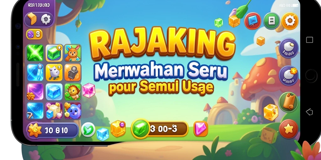 Gameplay menarik RAJAKING dengan tantangan Match-3 yang seru.