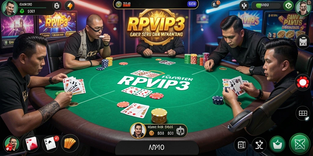 Tampilan gameplay Poker yang menegangkan dan interaktif.