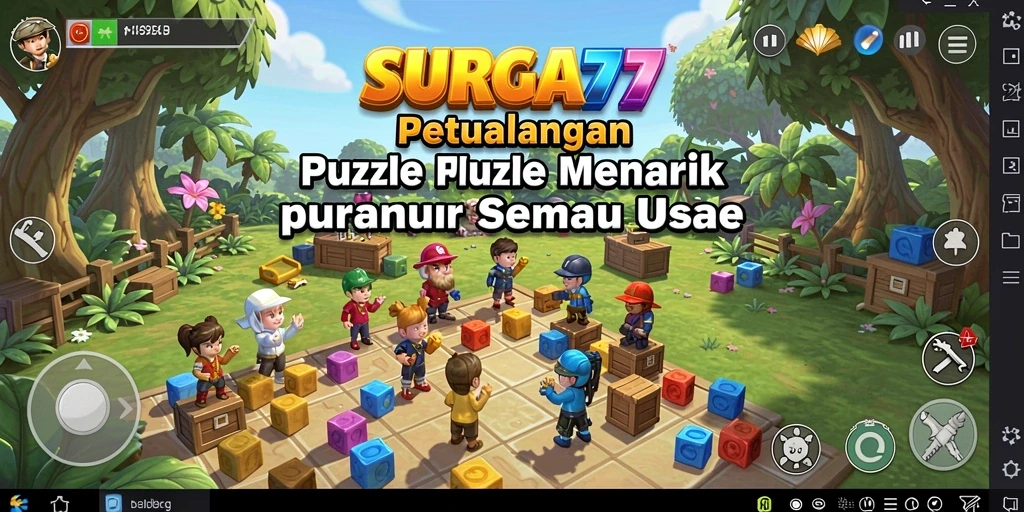 Tampilan gameplay SURGA77 yang menarik dan penuh warna.