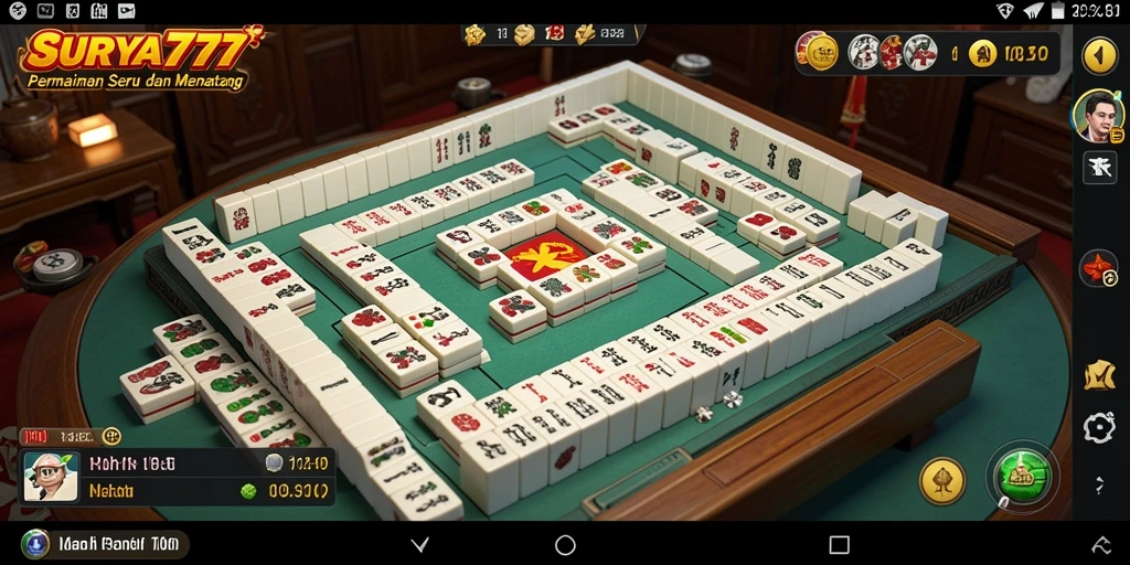 Tampilan gameplay Mahjong SURYA777 yang menarik dan seru.